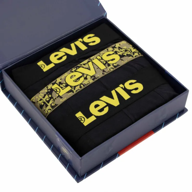 LEVI'S Coffret cadeau de 3 boxers en coton Homme NOIR