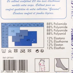 GERARD PASQUIER Collant sculptant 20den gp7041 Femme BEIGE New