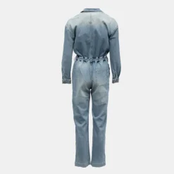 PLEASE Combipantalon jean denim délavé Femme BLEU Sale