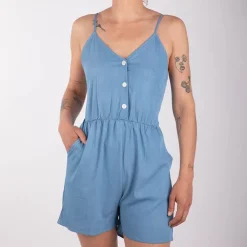 LA PETITE ETOILE Combishort avec dos nu eleanor Femme BLEU New