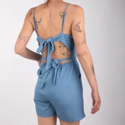 LA PETITE ETOILE Combishort avec dos nu eleanor Femme BLEU New