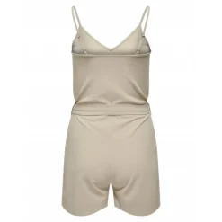 JDY Combishort col v bretelles réglables ceinture uni Femme BEIGE Discount