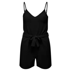 JDY Combishort col v bretelles réglables ceinture uni Femme NOIR Hot