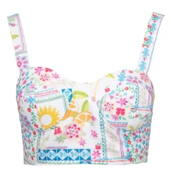 LA PETITE ETOILE Corset top carré della à bretelles imprimé Femme MULTICOLORE Clearance