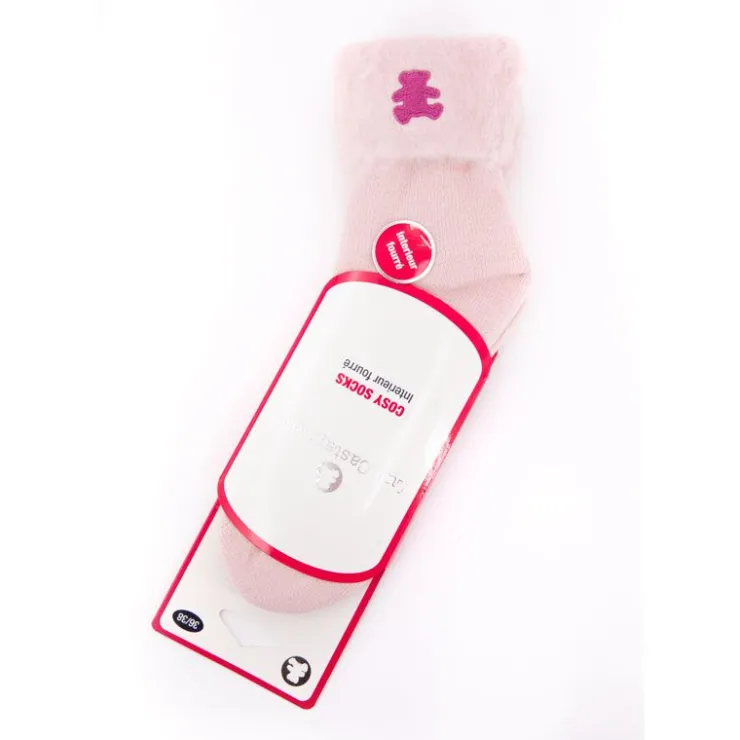 LULU CASTAGNETTE Cosy socks a revers letty 36/38 - 39/41 Femme ROSE CLAIR Clearance