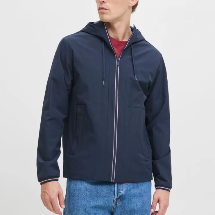JACK & JONES Coupe-vent Brook avec zip à capuche Homme BLEU FONCE Discount
