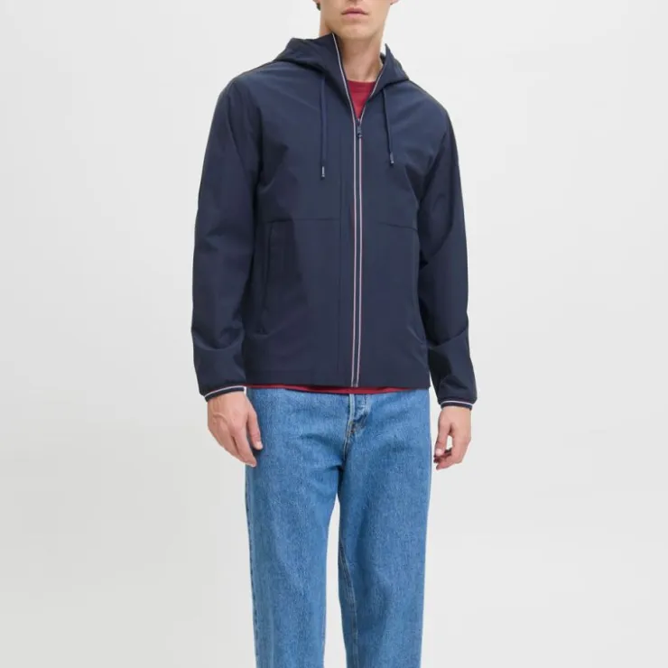 JACK & JONES Coupe-vent Brook avec zip à capuche Homme BLEU FONCE Discount