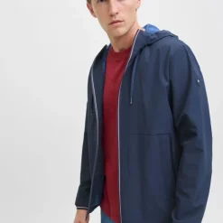 JACK & JONES Coupe-vent Brook avec zip à capuche Homme BLEU FONCE Discount