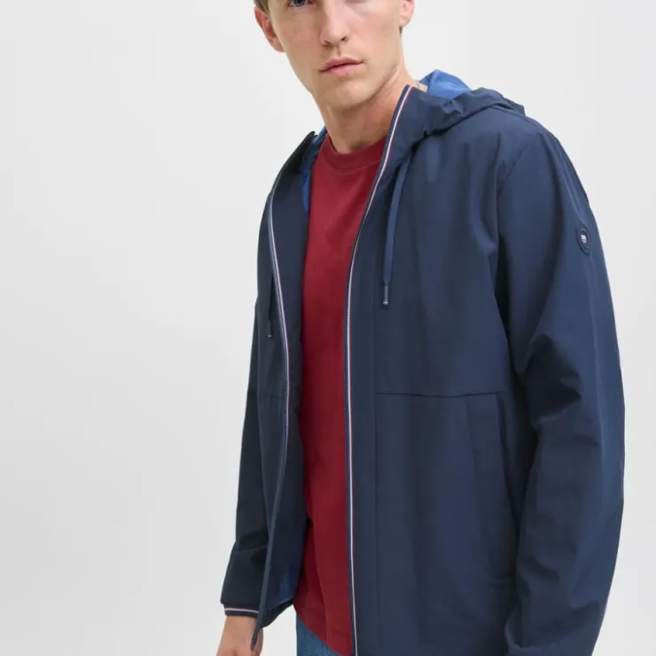 JACK & JONES Coupe-vent Brook avec zip à capuche Homme BLEU FONCE Discount