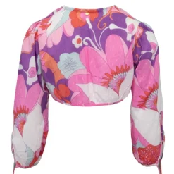 ANTIK BATIK Crop top fleuri manches longues bahia Femme ROSE Online