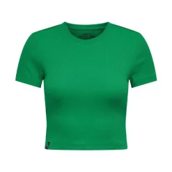 ONLY Crop top manches courtes uni Femme VERT Discount