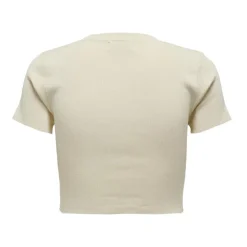 JDY Crop top moulant manches courtes Femme BLANC ECRU Outlet
