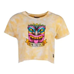 VON DUTCH Crop top tie&dye imprimé Femme JAUNE Discount