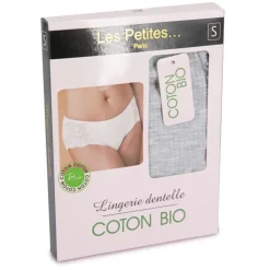 LES PETITES...PARIS Culotte en coton biologique Femme GRIS CLAIR Sale