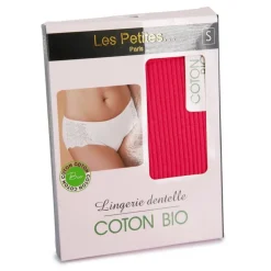 LES PETITES...PARIS Culotte en coton biologique Femme ROUGE New