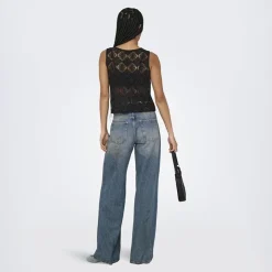 JDY Débardeur à dentelle eva col rond regular Femme NOIR Clearance