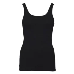 BILL TORNADE Débardeur ajusté en coton col rond Femme NOIR New