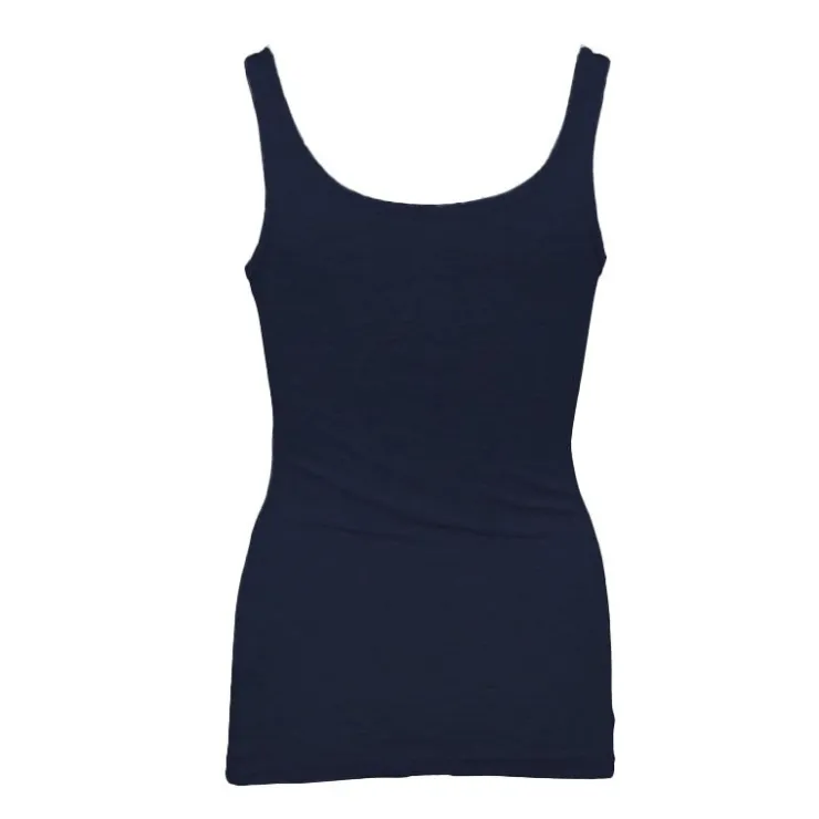 BILL TORNADE Débardeur ajusté en coton col rond Femme BLEU FONCE Clearance