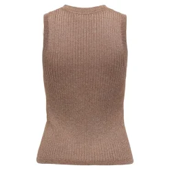 JDY Débardeur bodilla maille fine pailleté Femme MARRON Discount