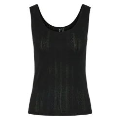 PIECES Débardeur col rond ajusté coton Femme NOIR Outlet