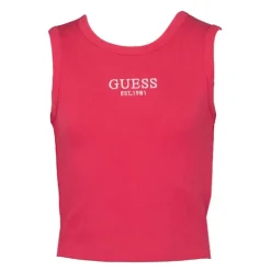 GUESS Débardeur cotelé juicy pink logo brodé Enfant ROSE Hot