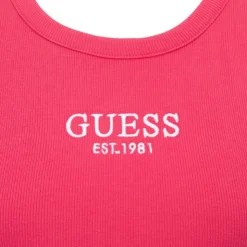 GUESS Débardeur cotelé juicy pink logo brodé Enfant ROSE Hot