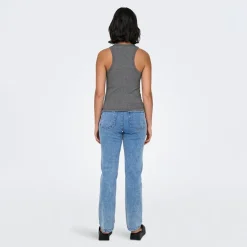 ONLY Débardeur côtelé Idole basique Femme GRIS FONCE Outlet