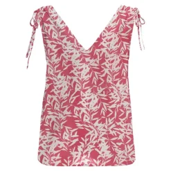 ONLY Débardeur décolleté en V imprimé feuilles Femme ROSE Outlet