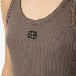 NOISY MAY Débardeur judy col rond logo brodé Femme MARRON New