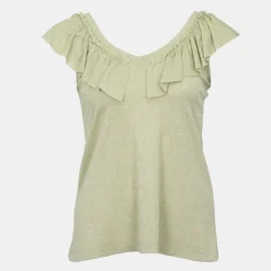 DIXIE Débardeur pistache dos nu croisé à volants Femme VERT CLAIR Best