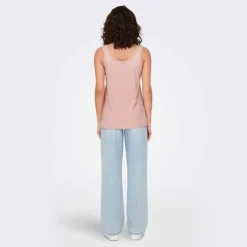 ONLY Débardeur sans manches col rond coupe droite Femme ROSE Sale