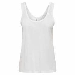 ONLY Débardeur sans manches col rond coupe droite Femme BLANC Sale