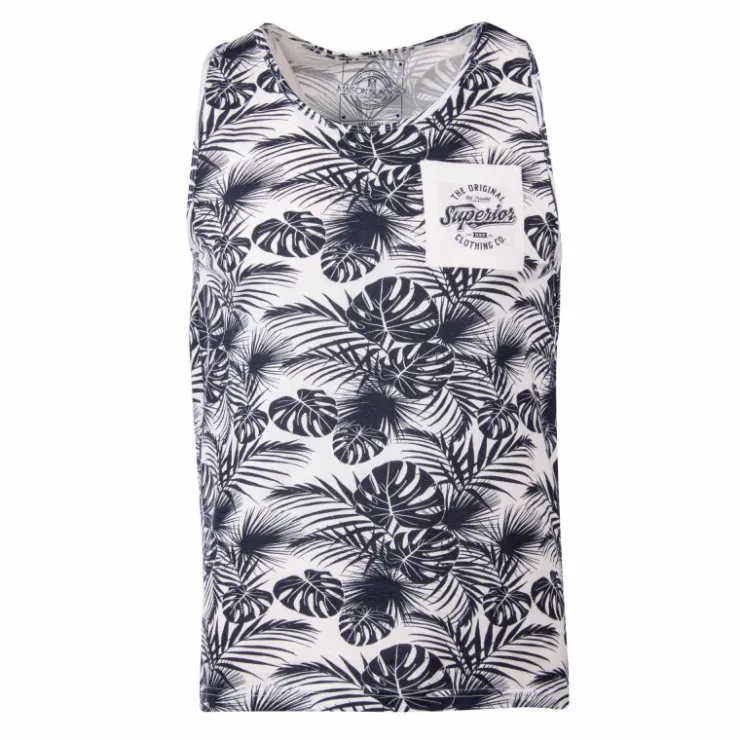 BLAGGIO Debardeur imprime Monro Homme BLEU FONCE