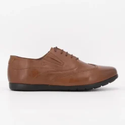 PIERRE CARDIN Derbies avec lacets cuir avec semelle fine Homme MARRON Clearance