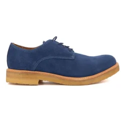 LUSQUINOS Derbies bleu cobalt en daim Homme BLEU ROI Discount