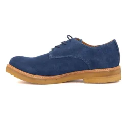 LUSQUINOS Derbies bleu cobalt en daim Homme BLEU ROI Discount