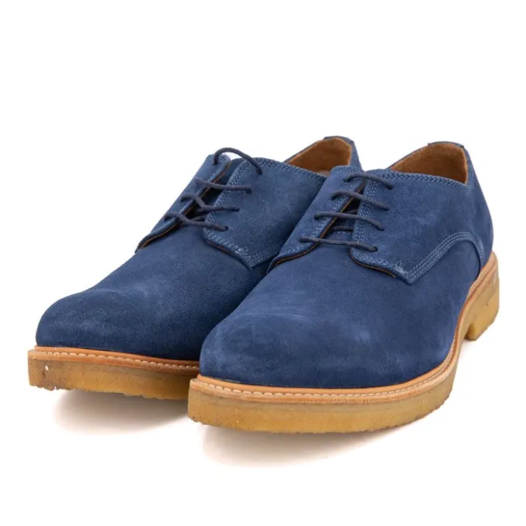 LUSQUINOS Derbies bleu cobalt en daim Homme BLEU ROI Discount