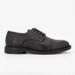 ELWIN Derbies cuir à lacets avec surpiqures Homme NOIR Hot