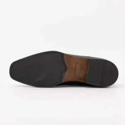 ELWIN Derbies cuir lisse à lacets couleur unie Homme NOIR Clearance