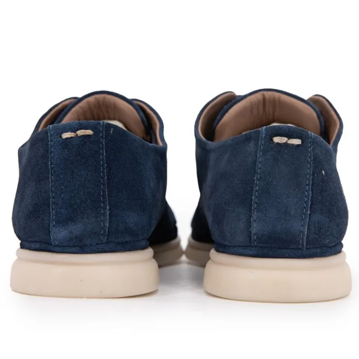 PIERRE CARDIN Derbies en cuir à lacets Homme BLEU