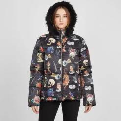 VON DUTCH Doudoune à capuche avec fourrure Femme NOIR Clearance