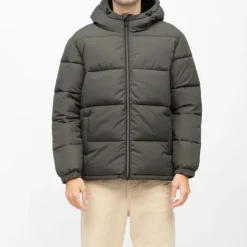 COMPAGNIE DE CALIFORNIE Doudoune à capuche courte zippée Homme KAKI New