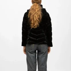 DEELUXE 74 Doudoune à capuche zippée mattia col montant black Femme NOIR Outlet