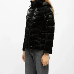 DEELUXE 74 Doudoune à capuche zippée mattia col montant black Femme NOIR Outlet