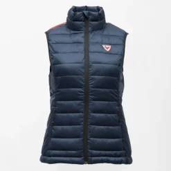 ROSSIGNOL Doudoune sans manches col cheminé logo à relief bi color Femme BLEU FONCE Hot