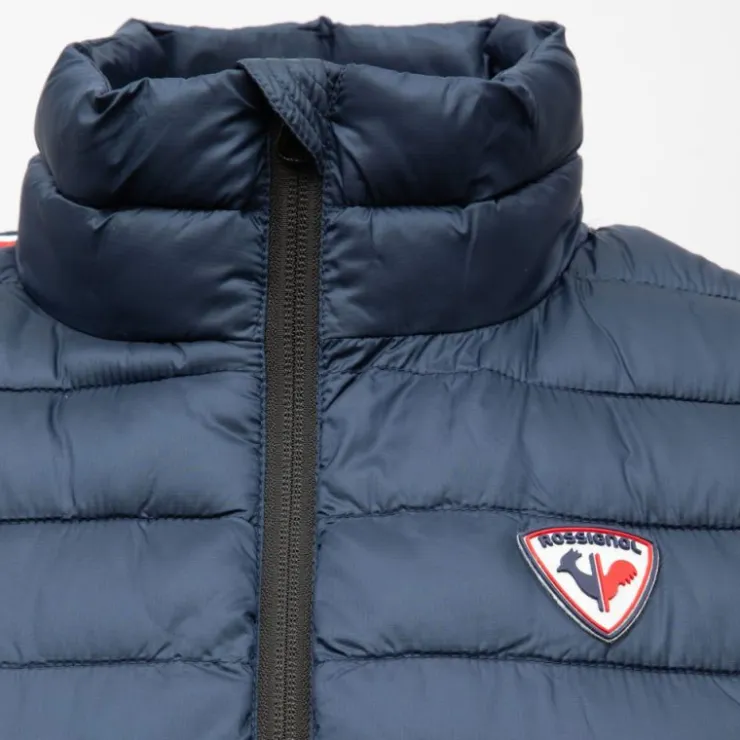 ROSSIGNOL Doudoune sans manches col cheminé logo à relief bi color Femme BLEU FONCE Hot