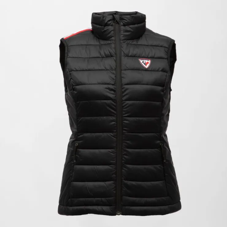 ROSSIGNOL Doudoune sans manches col cheminé logo à relief bi color Femme NOIR Outlet