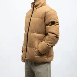 DEELUXE 74 Doudoune swedish effet sudédine avec zip Homme MARRON Discount