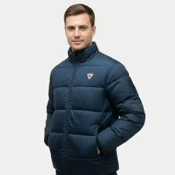 ROSSIGNOL Doudoune unie avec bande colorée navy cesar col montant Homme BLEU FONCE Best