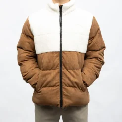 DEELUXE 74 Doudoune velours sherpa cambridge zippée Homme MARRON New